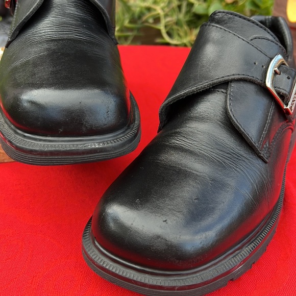 🏴 Dr. Martens MIE Mono Black Monk Strap Vintage Loafers UK 7 - Picture 6 of 17